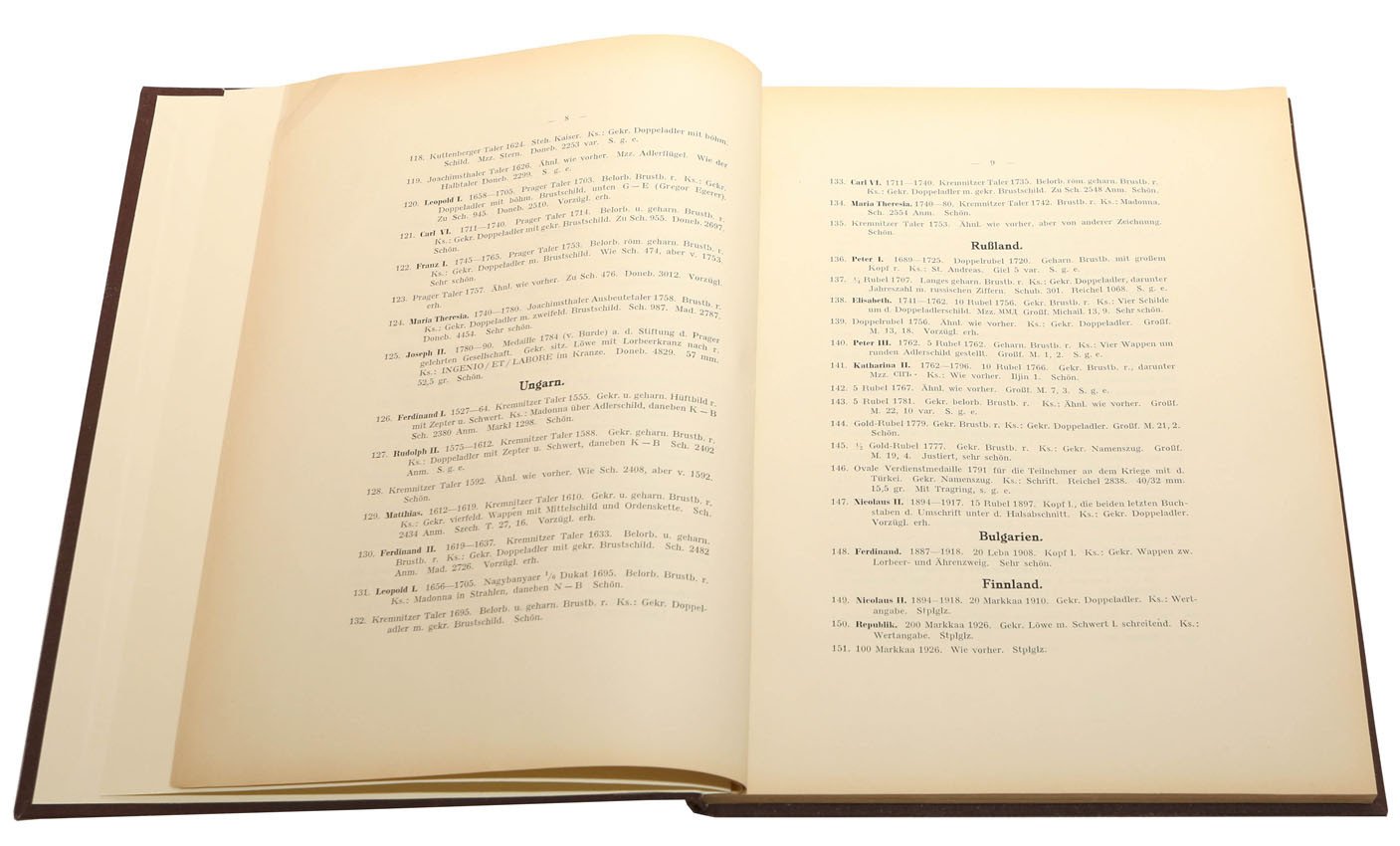 Katalog Sally Rosenberg „Universalsammlung vorwiegend Talr der 16-19 und Goldmünzen” 1928 r